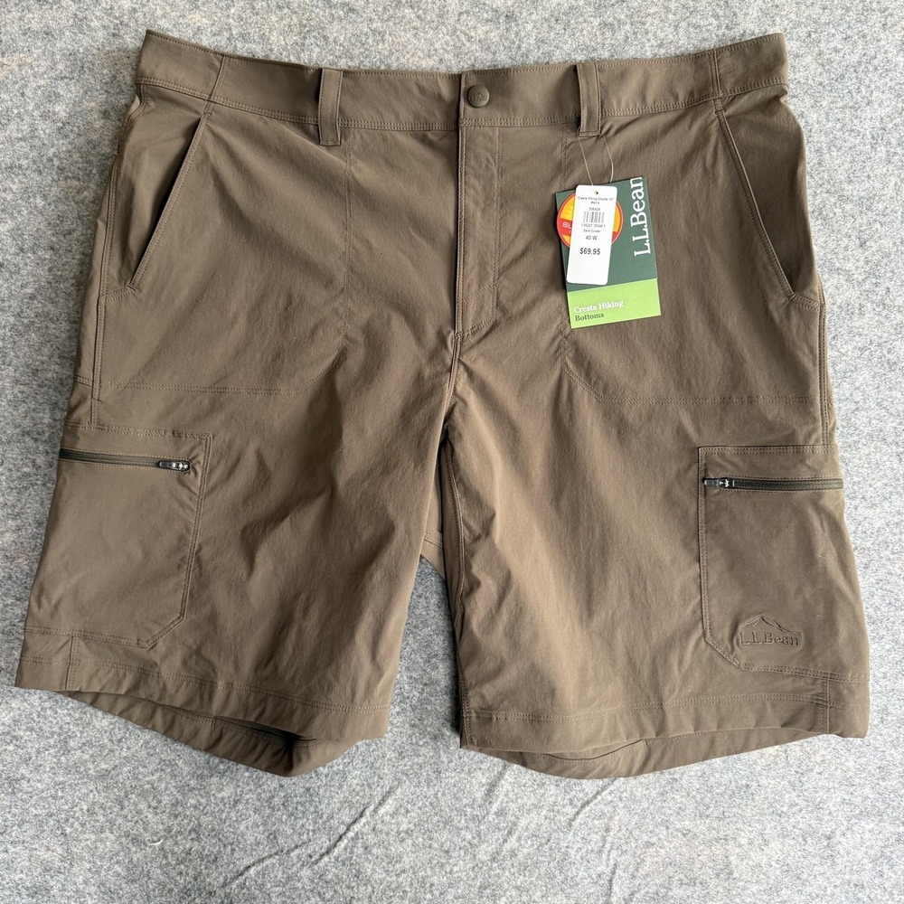 L.L.Bean Cresta Hiking Shorts Mens 40 Brown 10 Inseam Quick Dry Stretch UPF 50
